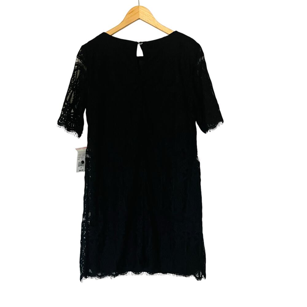 Ronni Nicole Lace Lined Short Sleeve Shift Dress Size 10 NWT Black - Picture 3 of 8
